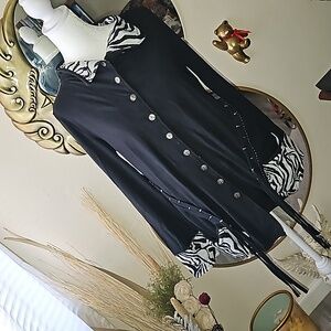 DZHAVAEL Couture sweater button-down black & Animal print stretchable collar🖤i3